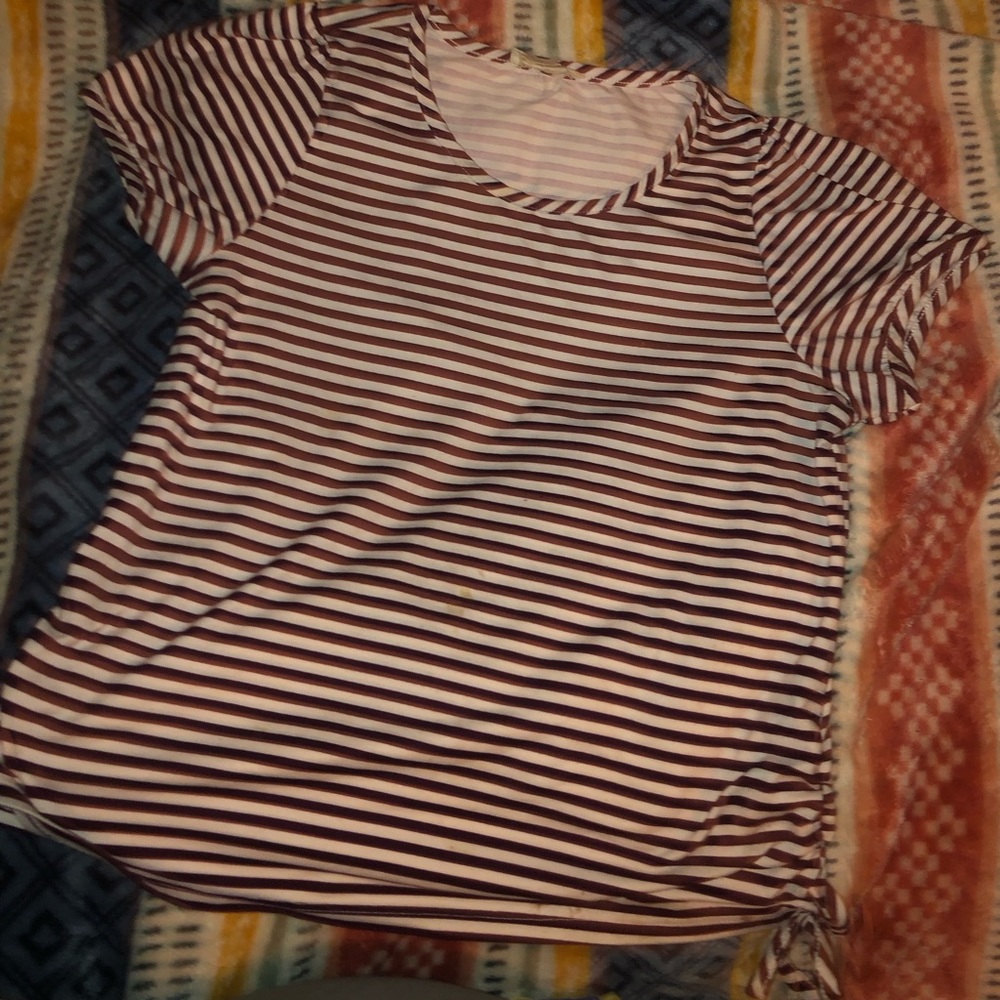 Girl’s 14(L) Emma & Elsa Striped Shirt